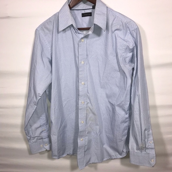 Men's J. Ferrar Blue & White Printed Button Down Shirt - Picture 2 of 12